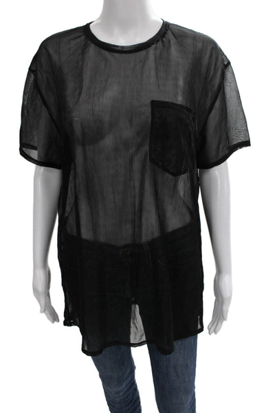 ACNE Studios Womens Basic T-Shirt Black Crew Neck Short Sleeve Polyester Size S