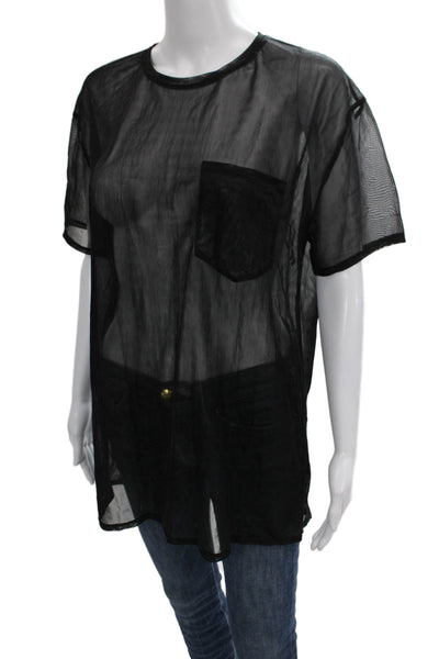 ACNE Studios Womens Basic T-Shirt Black Crew Neck Short Sleeve Polyester Size S