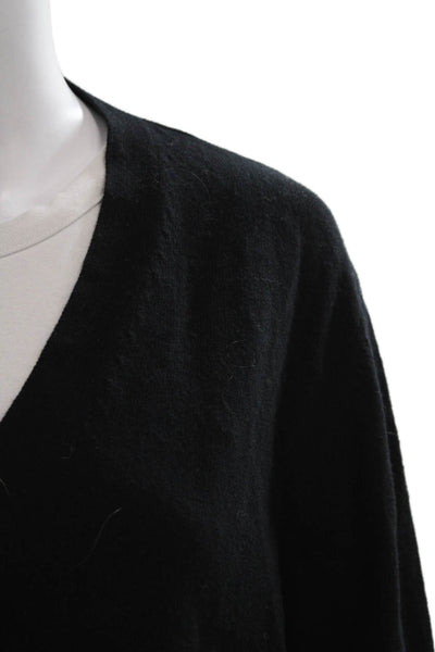 Marni Women Black Virgin Wool V Neck Cardigan Long Sleeve Size 38