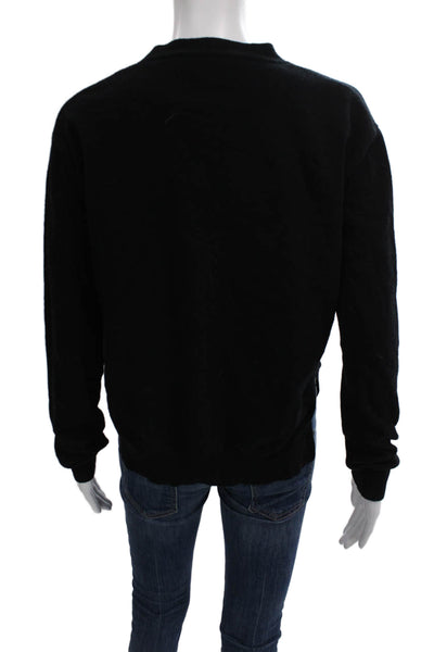 Marni Women Black Virgin Wool V Neck Cardigan Long Sleeve Size 38