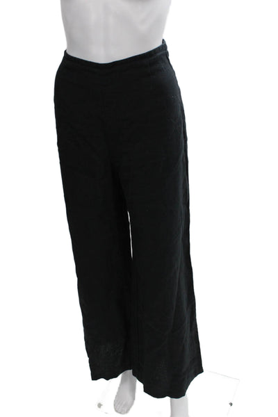 Faithfull The Brand Womens Dress Pants Black Linen Zip Size M