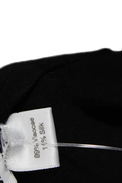 Jonathan Cohen Women Black Cowl Neck Basic Blouse Short Sleeve Size S