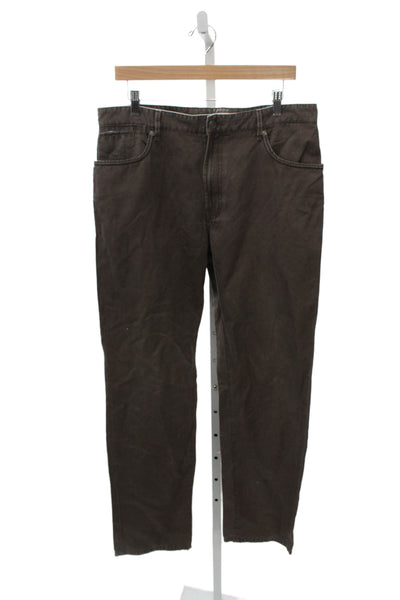 Peter Millar Mens Chino Pants Brown Cotton Button Fly Size 38
