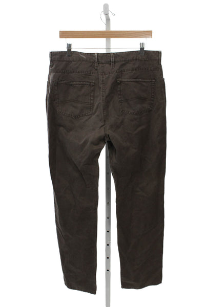 Peter Millar Mens Chino Pants Brown Cotton Button Fly Size 38