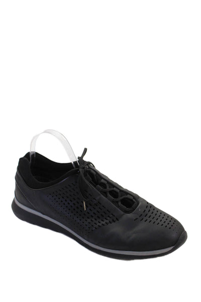 Z Zegna Mens Lace Up Low Top Walking Sneakers Black Size 11
