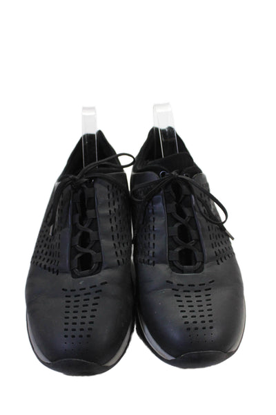 Z Zegna Mens Lace Up Low Top Walking Sneakers Black Size 11