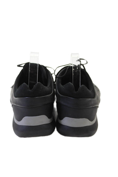 Z Zegna Mens Lace Up Low Top Walking Sneakers Black Size 11