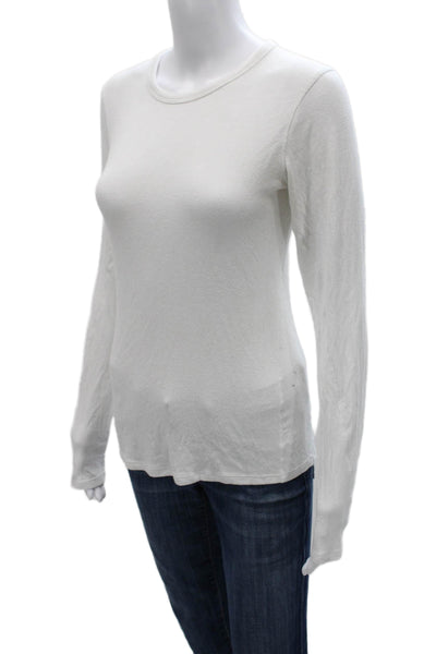 Lululemon Womens Basic Rayon Blend White Crew Neck Long Sleeve T-Shirt Size 10