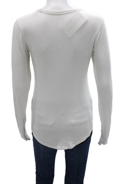 Lululemon Womens Basic Rayon Blend White Crew Neck Long Sleeve T-Shirt Size 10