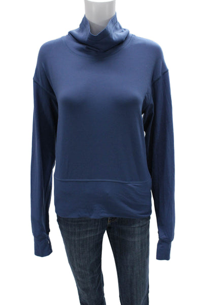 Lululemon Women Blue Cowl Neck Long Sleeve Pullover Polyester Casual Size 10