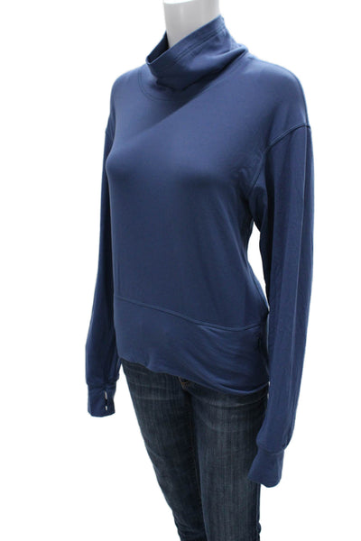 Lululemon Women Blue Cowl Neck Long Sleeve Pullover Polyester Casual Size 10