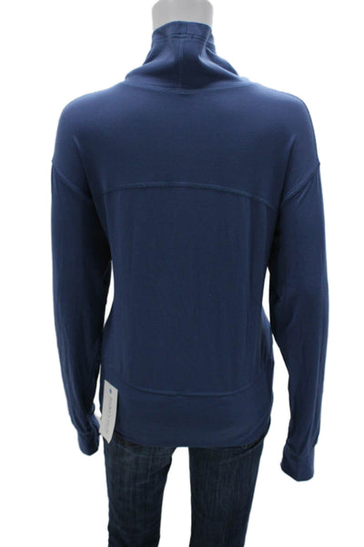 Lululemon Women Blue Cowl Neck Long Sleeve Pullover Polyester Casual Size 10