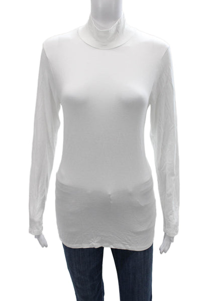 Majestic Filatures Womens Tunic Turtleneck Long Sleeve White Viscose Size 4