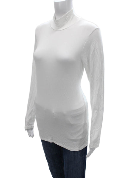Majestic Filatures Womens Tunic Turtleneck Long Sleeve White Viscose Size 4