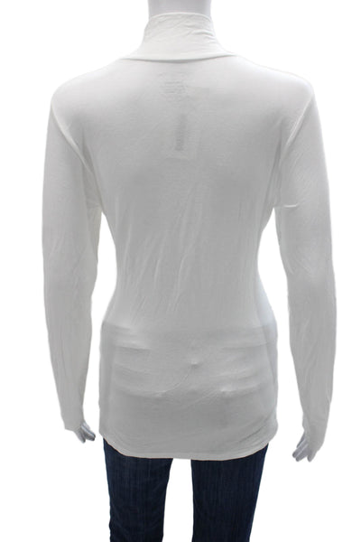 Majestic Filatures Womens Tunic Turtleneck Long Sleeve White Viscose Size 4