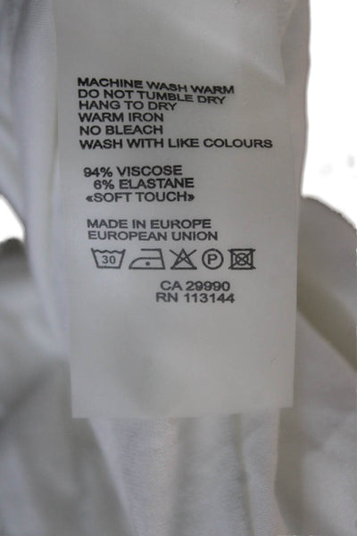Majestic Filatures Womens Tunic Turtleneck Long Sleeve White Viscose Size 4