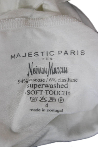 Majestic Filatures Womens Tunic Turtleneck Long Sleeve White Viscose Size 4