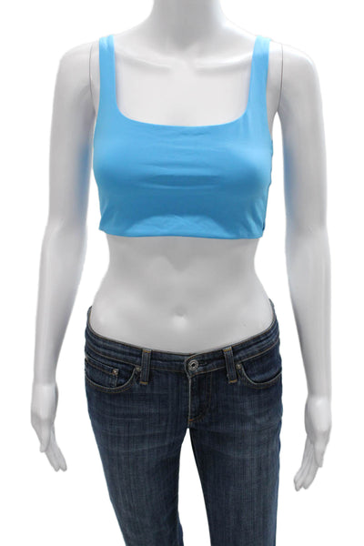 Lululemon Womens Square Neck Stretch Knit Sports Bra Blue Size 10
