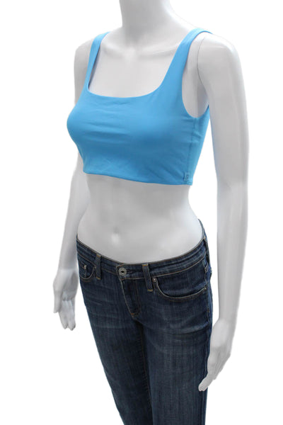 Lululemon Womens Square Neck Stretch Knit Sports Bra Blue Size 10