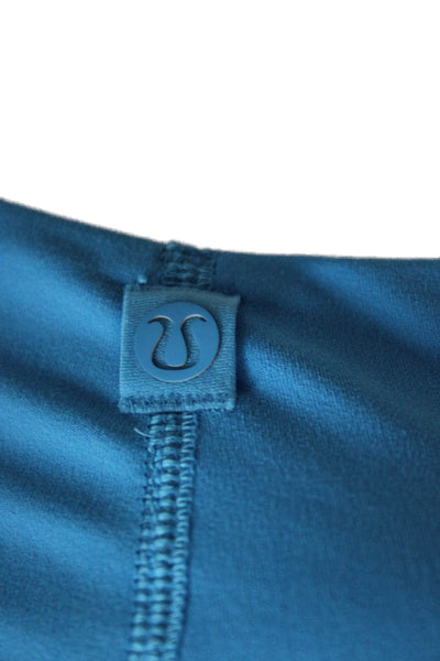 Lululemon Womens Square Neck Stretch Knit Sports Bra Blue Size 10