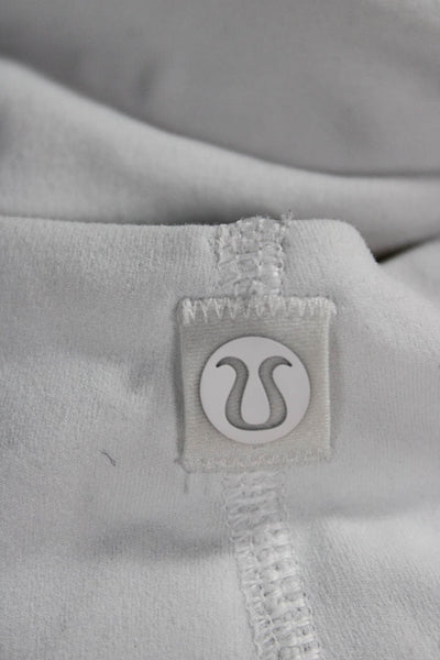 Lululemon Womens Square Neck Stretch Knit Sports Bra White Size 10