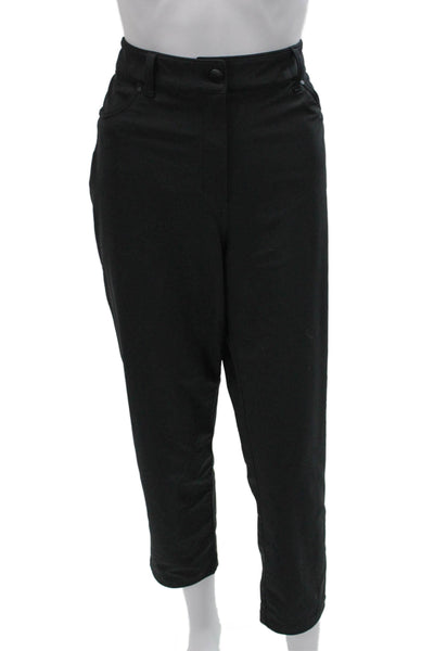 Lululemon Women Ankle Pants Black Polyester Blend Button Size 12