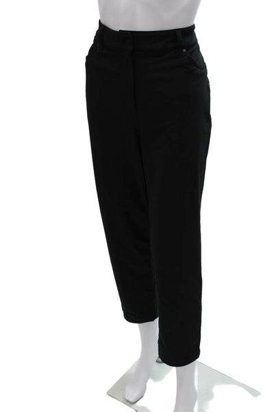 Lululemon Women Ankle Pants Black Polyester Blend Button Size 12