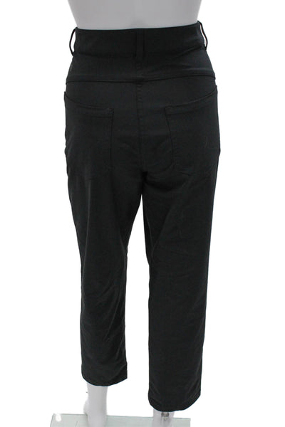 Lululemon Women Ankle Pants Black Polyester Blend Button Size 12
