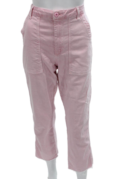 Amo Women Cargo Pants Pink Cotton Size 28
