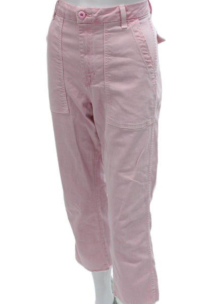 Amo Women Cargo Pants Pink Cotton Size 28