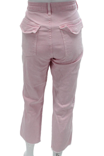 Amo Women Cargo Pants Pink Cotton Size 28