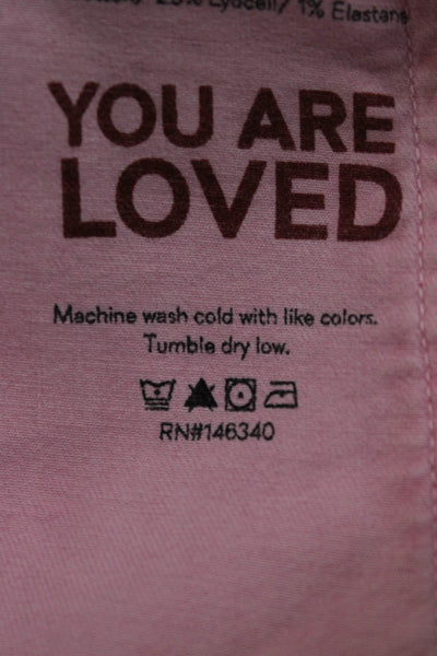 Amo Women Cargo Pants Pink Cotton Size 28