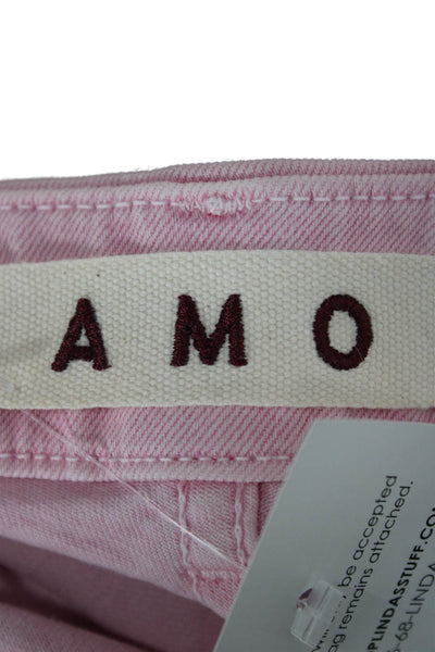 Amo Women Cargo Pants Pink Cotton Size 28