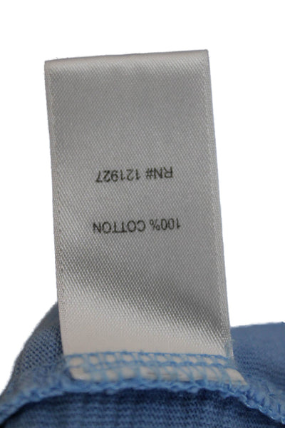 Johnnie-o Mens Long Sleeve Quarter Zip Knit Henley Shirt Blue Cotton Size XL