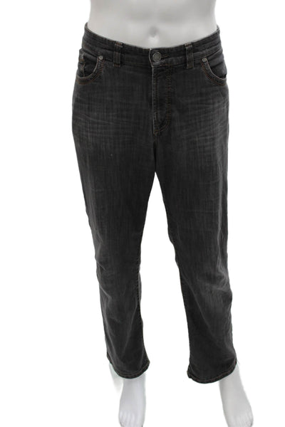 Gardeur Denim Mens Gray Straight Jeans Cotton Blend Zip Size 36