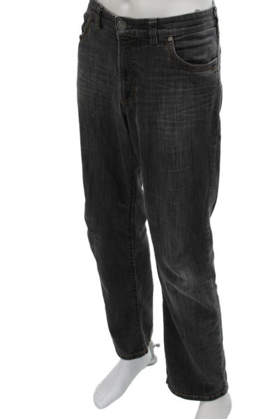 Gardeur Denim Mens Gray Straight Jeans Cotton Blend Zip Size 36