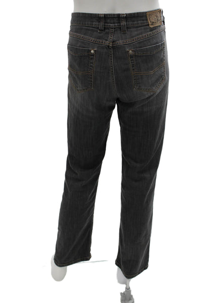 Gardeur Denim Mens Gray Straight Jeans Cotton Blend Zip Size 36