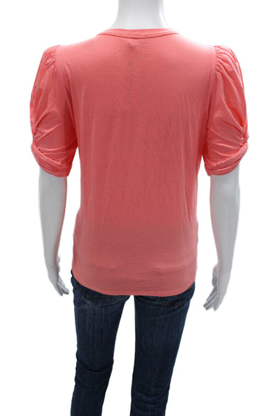 ALC Womens Pink Cotton Crew Neck Short Sleeve Basic T-Shirt Size M