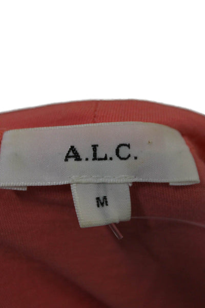 ALC Womens Pink Cotton Crew Neck Short Sleeve Basic T-Shirt Size M