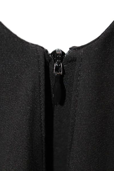 Lafayette 148 New York Women Black V-Neck Sleeveless Jumpsuit Zip Size 10