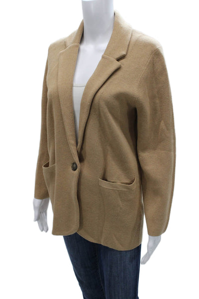 J Crew Womens Beige Cotton Collared Button Cardigan Long Sleeve Size XS