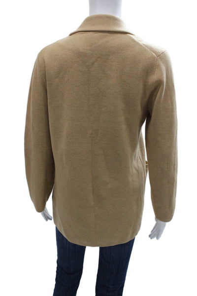 J Crew Womens Beige Cotton Collared Button Cardigan Long Sleeve Size XS