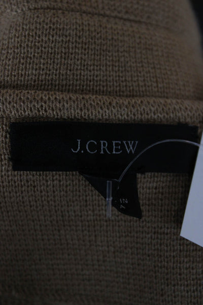 J Crew Womens Beige Cotton Collared Button Cardigan Long Sleeve Size XS