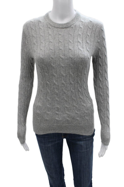 J Crew Womens Gray Cashmere Crew Neck Pullover Sweater Long Sleeve Size XS