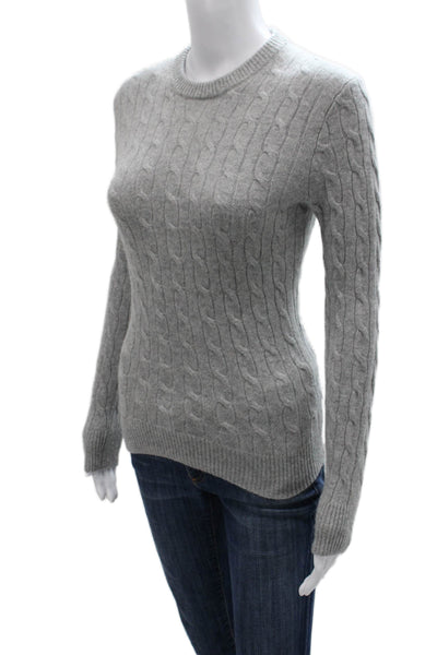 J Crew Womens Gray Cashmere Crew Neck Pullover Sweater Long Sleeve Size XS