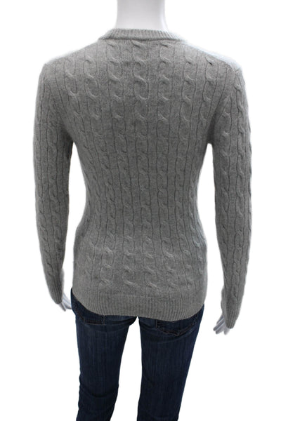 J Crew Womens Gray Cashmere Crew Neck Pullover Sweater Long Sleeve Size XS
