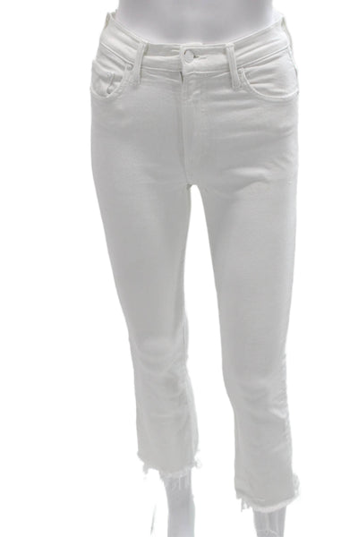 Mother Womens Cropped White High Rise Jeans Inseam 26 Size 24