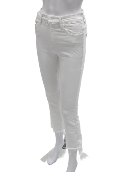 Mother Womens Cropped White High Rise Jeans Inseam 26 Size 24