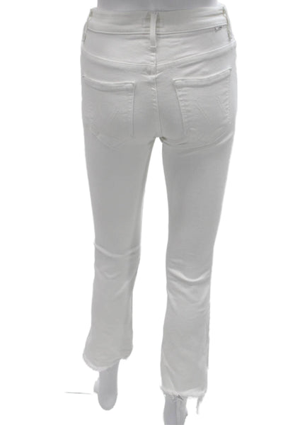 Mother Womens Cropped White High Rise Jeans Inseam 26 Size 24