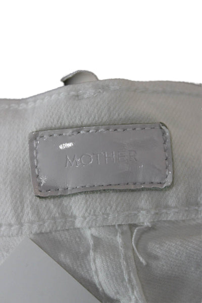Mother Womens Cropped White High Rise Jeans Inseam 26 Size 24